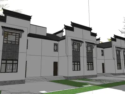 Bed and Breakfast - architecture along the street 3D model