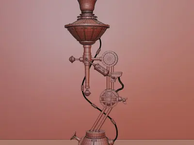 Steampunk electric table lamp 3D model