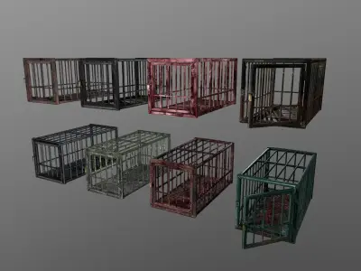 Animal Cage Low-poly 3D model