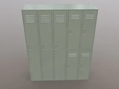 PBR School Gym Locker 07 - Pale Green Low-poly 3D model