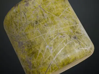 Dirty Painted Yellow Metal Surface PBR Seamless Texture