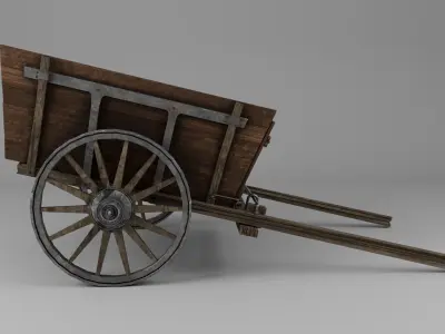Donkey Cart Martin 3D model