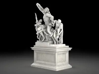 Laocoonte marble statue of aphrodite Low-poly 3D model