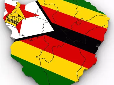 Political Map of Zimbabwe 3D model