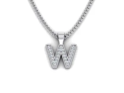 Pendant W letter with lights 3D print model