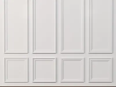 Wall molding 14  Boiserie classic panels 3D model
