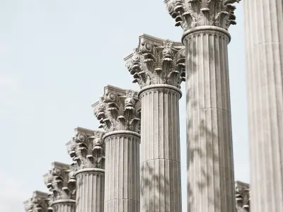 Corinthian Column Low-poly 3D model