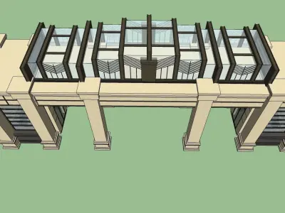 classical gate house sketchup model 3D model