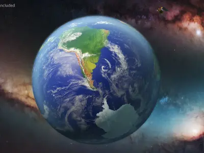  Fengyun 4A Satellite with Planet Earth 