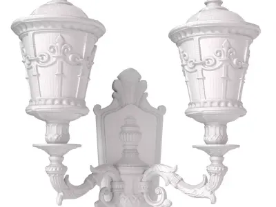 Outdoor forged classic wall lamp lantern sconce streetlight  3D model