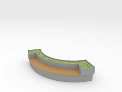 Bench Park 21 Low-poly 3D model