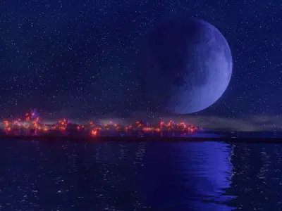 Fantasy Sea side View 3D Model Animated 3D model