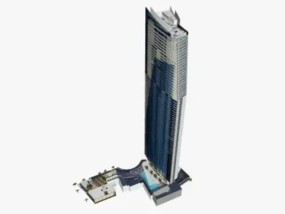 Circle On Cavill North Tower Low-poly 3D model