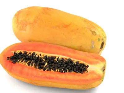 Papaya 01 - Photorealistic  Scan Low-poly 3D model