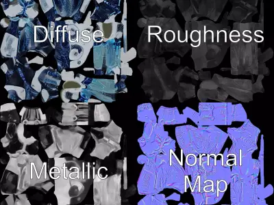 Futuristic Android model pack Low-poly 3D model