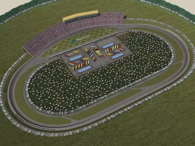 Kansas Speedway Game Ready Low-poly 3D model