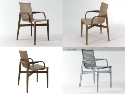 W four different chairs 3D model
