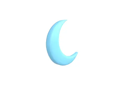 Cartoon Moon v1 004 Low-poly 3D model