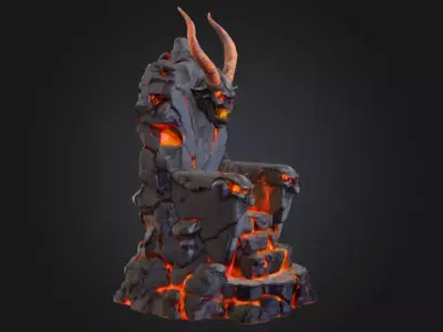 Infernal Lava Throne Low-poly 3D model