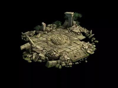 Kasai Buddha Traces forest Asura Magic array 3D model