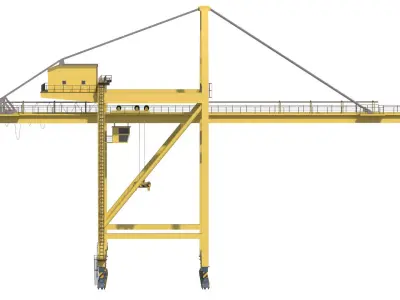 Container RTG Gantry Shore Harbour Cargo crane Quay side 3D model
