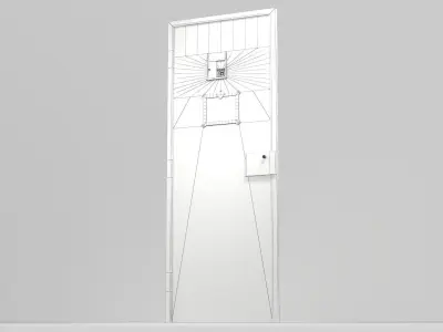 Old Prison Jail Door Low-poly 3D model