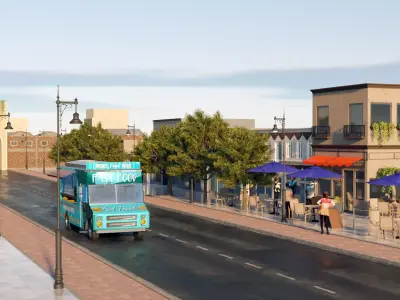 3D Environment of Small Town 3D model