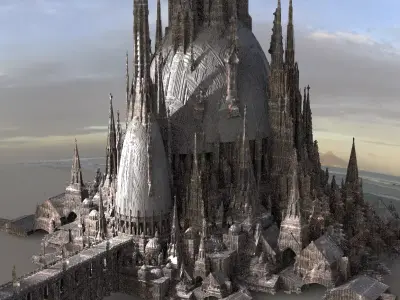 Barbarian Port City Kitbash  3D model