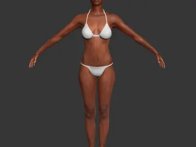 African American Woman Character 3DSmax 3D model