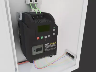 Industrial Electrical Control Panel  Low Poly 3D Model Low-poly 3D model