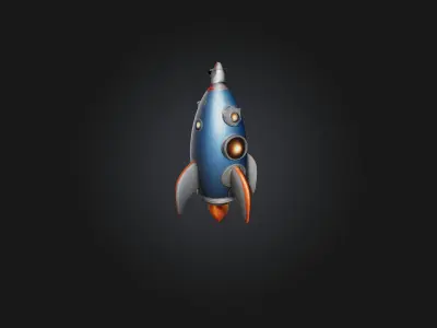 Cartoon Space Rocket 3D model