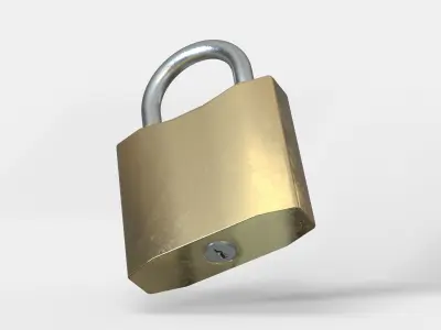 Lock and key Low-poly 3D model