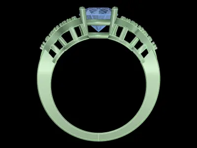 light weight  Yellow gold diamond rings-PR-464-DIA 3D print model