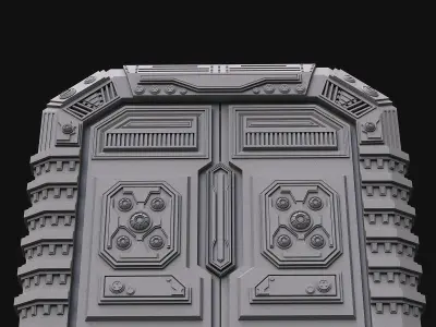 Sci fi door 3D model 2