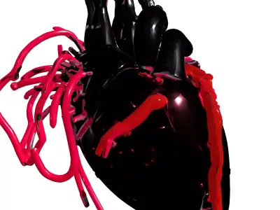 Cybernetic Biomechanical Heart 3D Model Low-poly 3D model