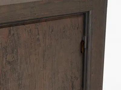 Wooden door 2 Low-poly 3D model