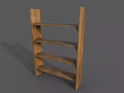 Wooden closet Low-poly 3D model Low-poly 3D model