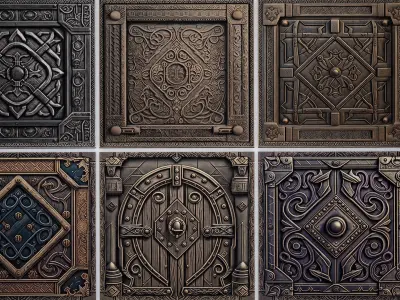 30 Medieval Fantasy Dwarven Elf Seamless PBR Textures Pack 01 Texture