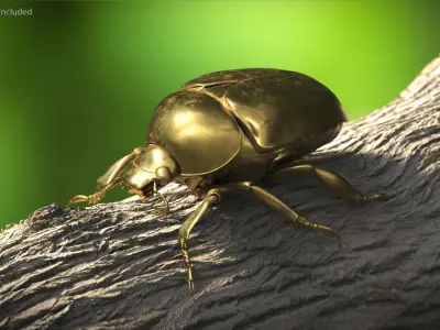  Egyptian Scarab Figurine Gold 