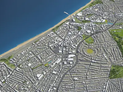 Bournemouth - City 3D Model Low-poly 3D model