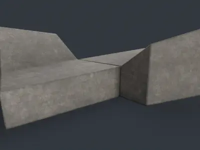 Modern Outdoor Bench 87 PBR Game Ready Low-poly 3D model