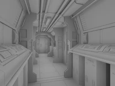 Spaceship Interior C HD 3D model