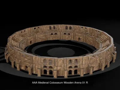 Medieval Arena and Trade Center Set 01 R 3D Model Pack