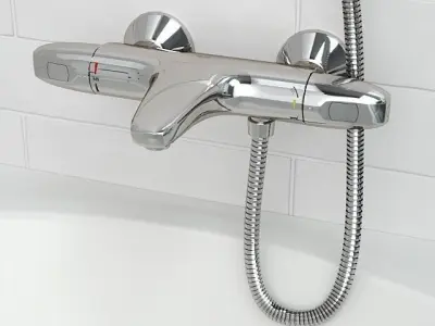 Furniture and decor for a small bathroom 3D model