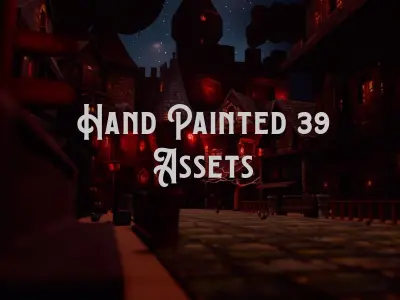 Asset Pack Stylized Dark Town Low-poly 3D model
