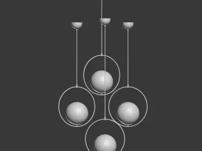 Suspension Pendant light Brass PL372 3D model