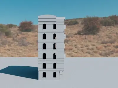 low poly building Free low-poly 3D model buy