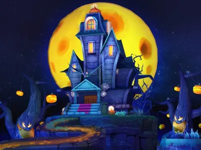 Dracula Mansion Low-poly 3D model