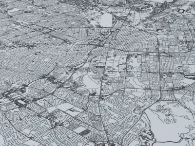 Silicon Valley and San Jose Road Network and Streets 3D model