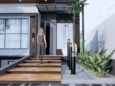 Modern Minimalist 2 Floor House Design Full Interior  3D model